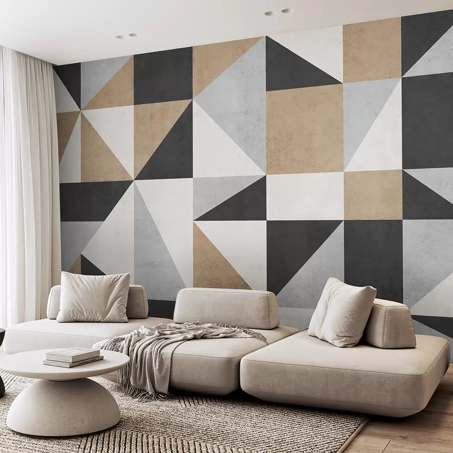 Fototapete Geometrische Abstraktion auf einer Betonwand u97643