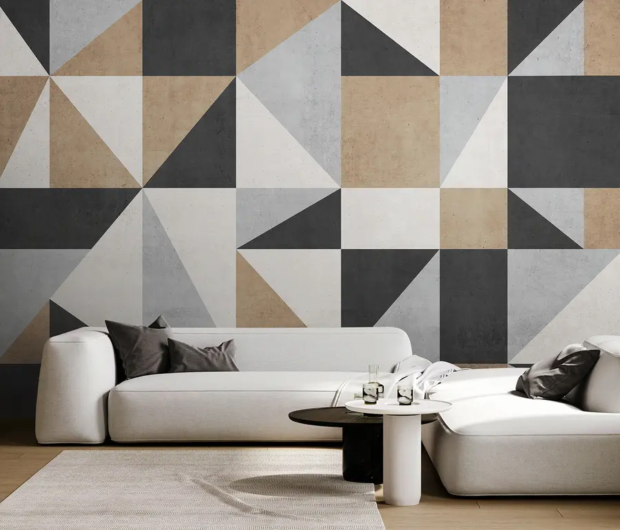 Fototapete Geometrische Abstraktion auf einer Betonwand u97643