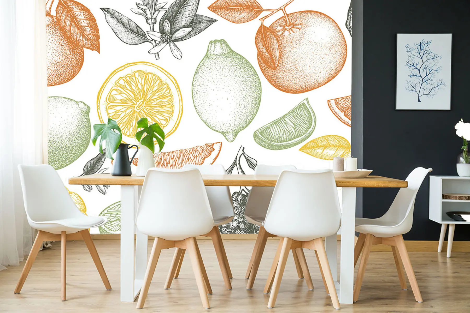 Fototapete Große Früchte auf hellem Hintergrund u97447