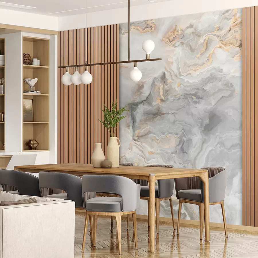 Fototapete Holzlatten mit Marmor u97426