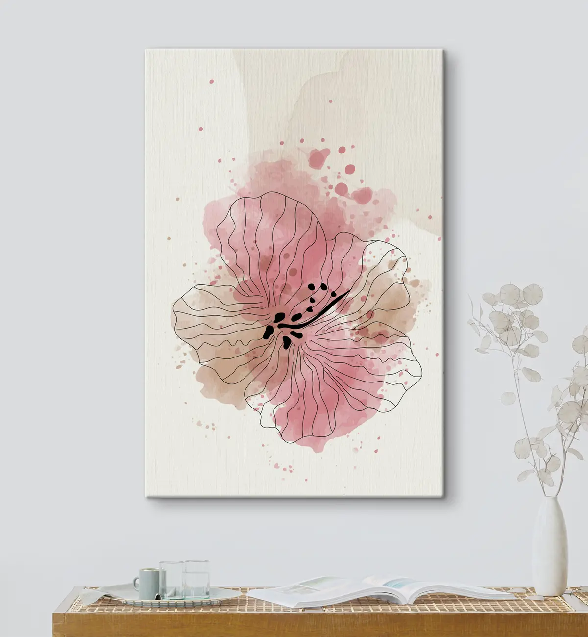 Wandbilder Rosa Erröten in Aquarell s36136