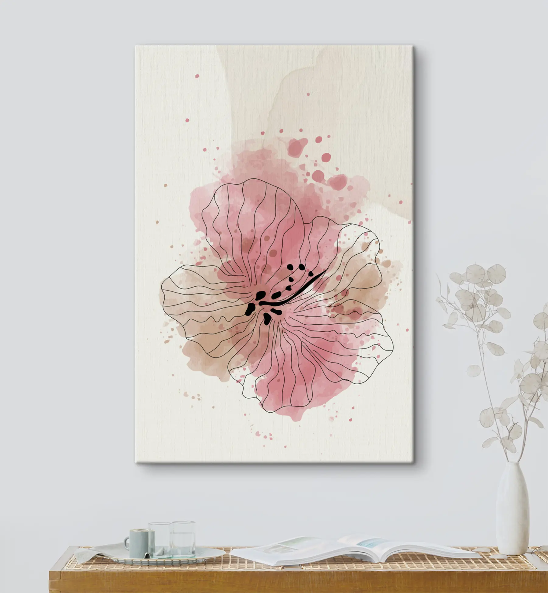 Wandbilder Rosa Erröten in Aquarell s36136