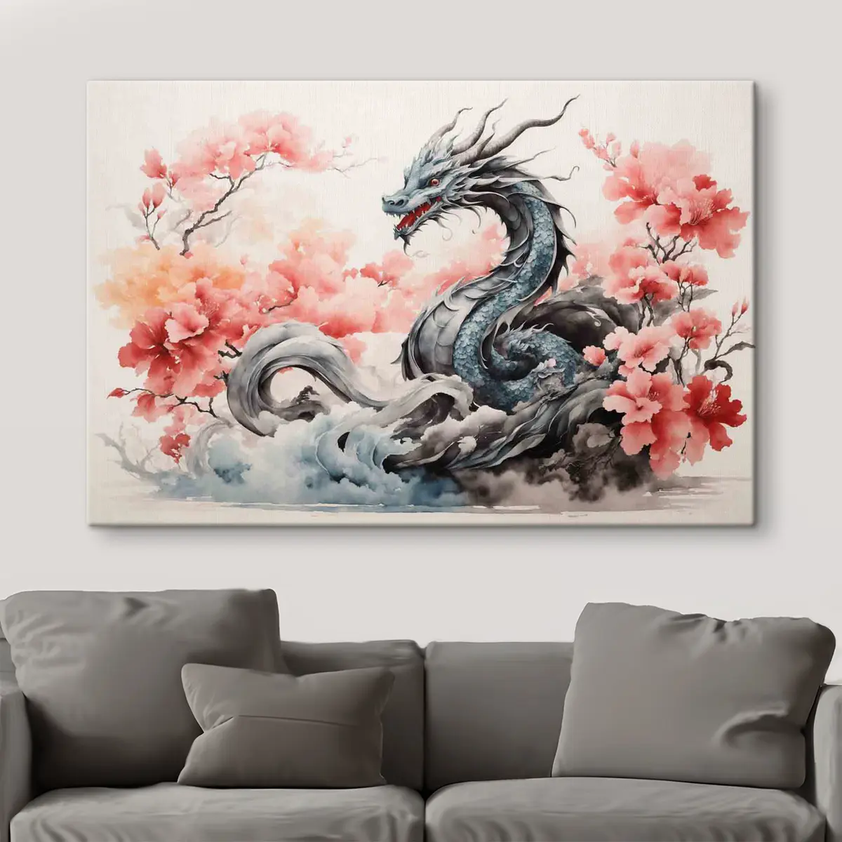 Wandbilder Ein Drache aus der chinesischen Mythologie in Aquarell s36239