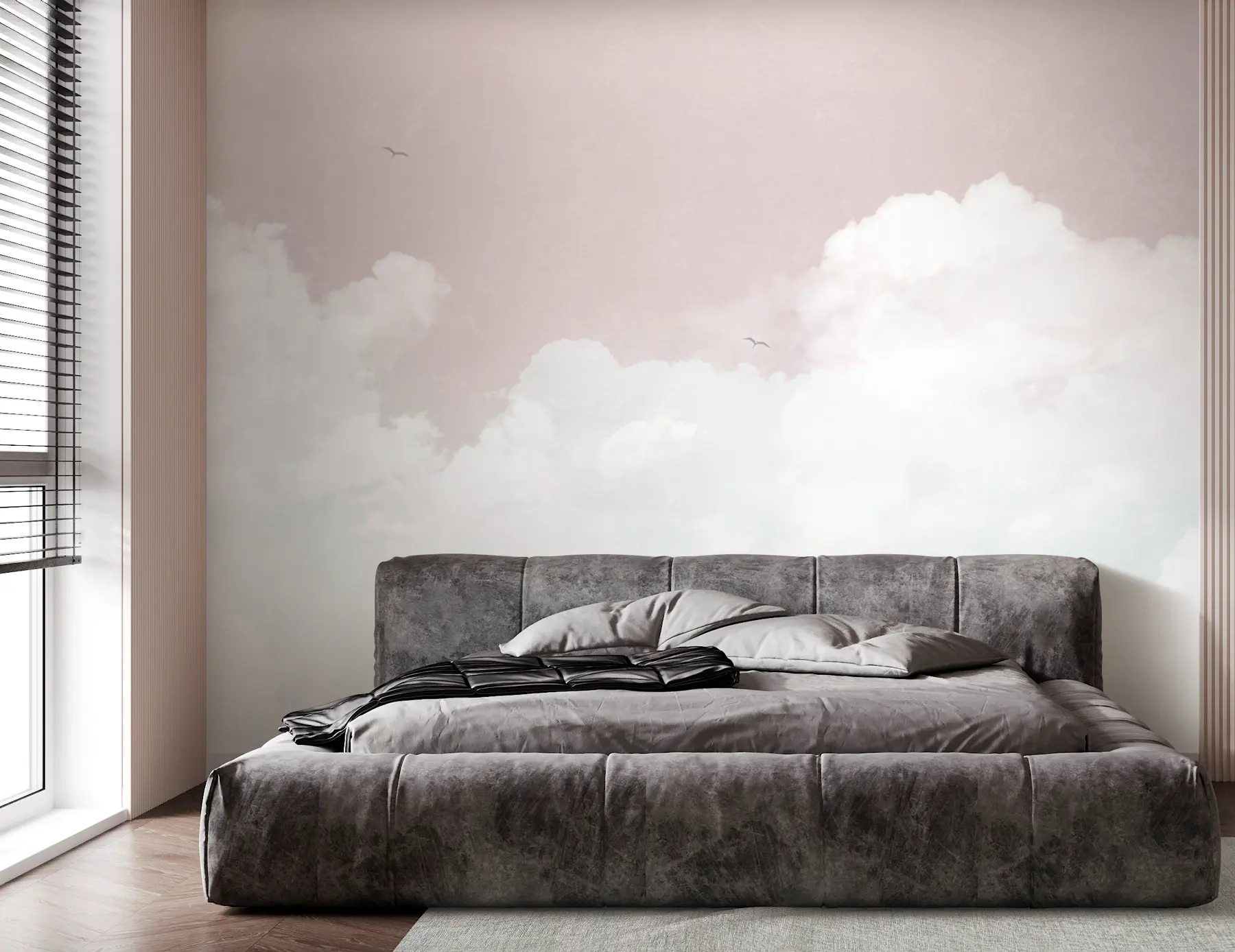 Fototapete Vintage-Wolken am Himmel in Rosa u96783v1