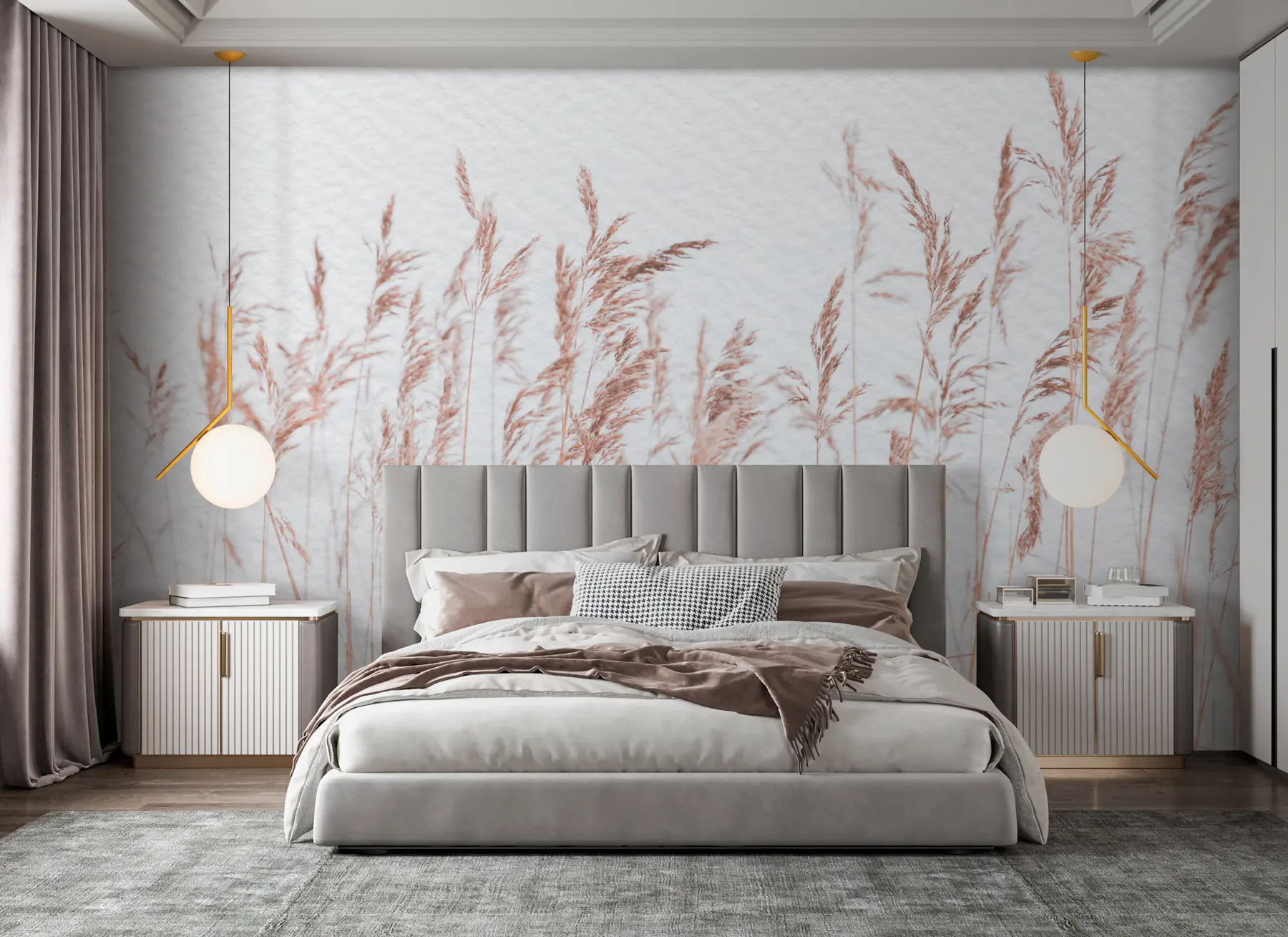 Fototapete Trendy getrocknete Blumen in Boho-Stil Vintage-Papier u98428v1
