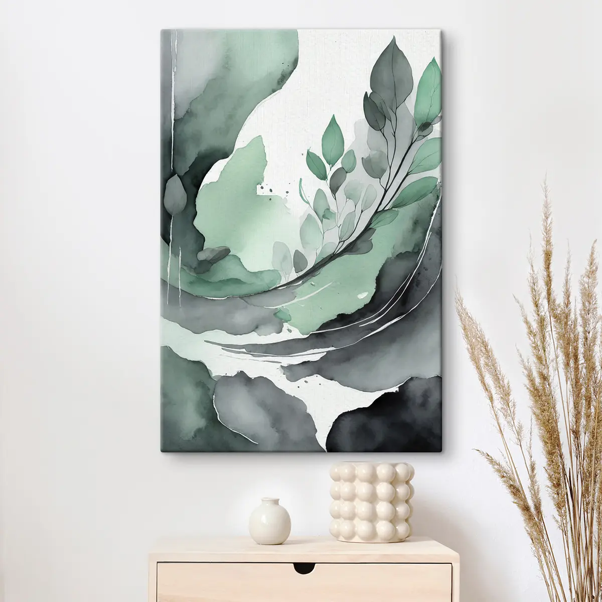 Wandbilder Ruhiges Grün in fließender Harmonie s36502