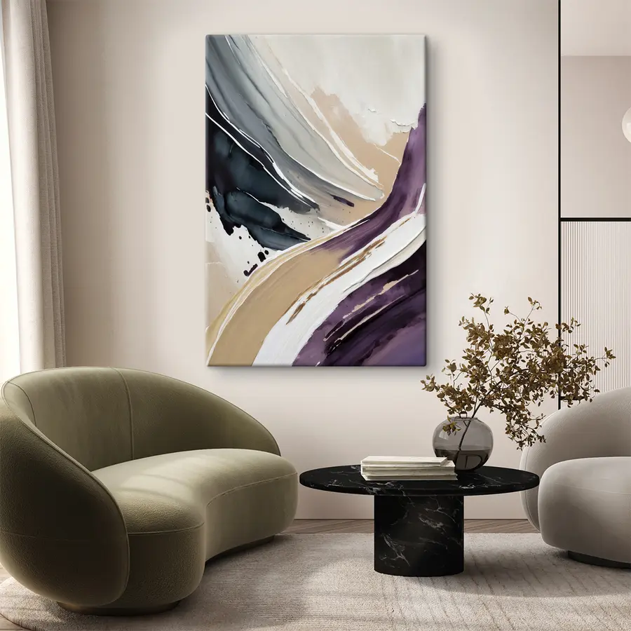 Wandbilder Flüssige Pinselstriche in beruhigenden Farbtönen s36504