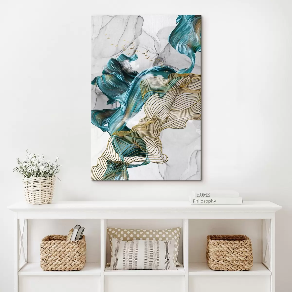 Wandbilder Verspielte Wellen in leuchtenden Farben s35797