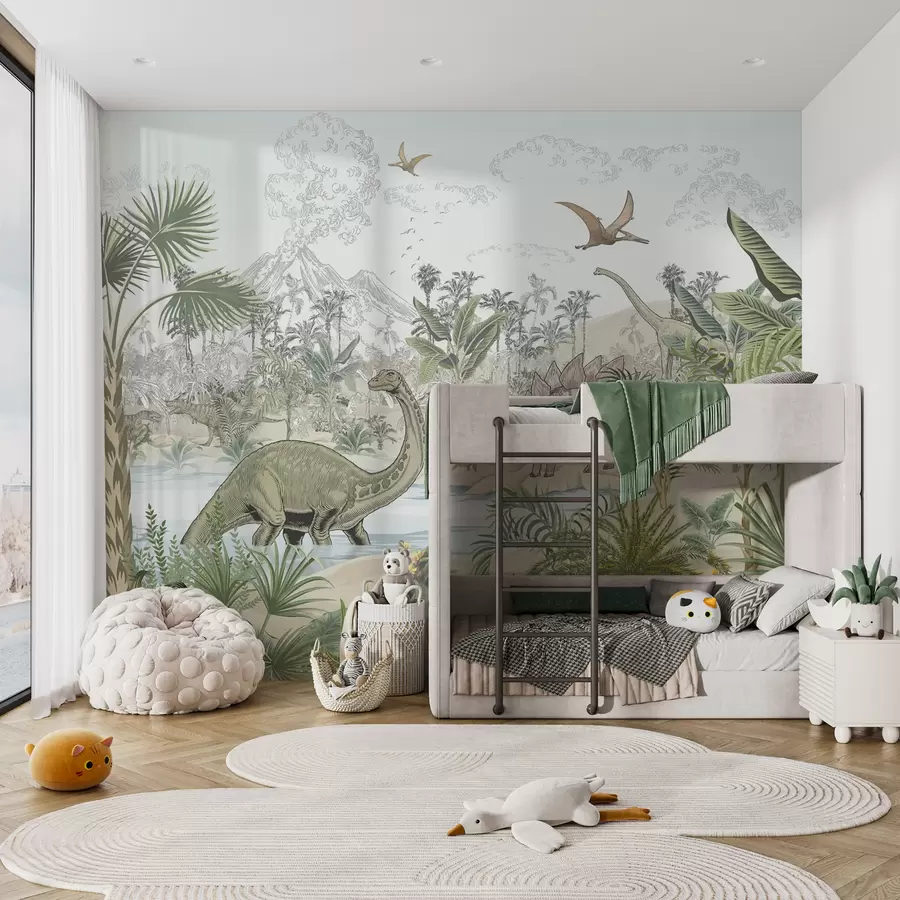 Fototapete Dinosaurier im Regenwald u98674