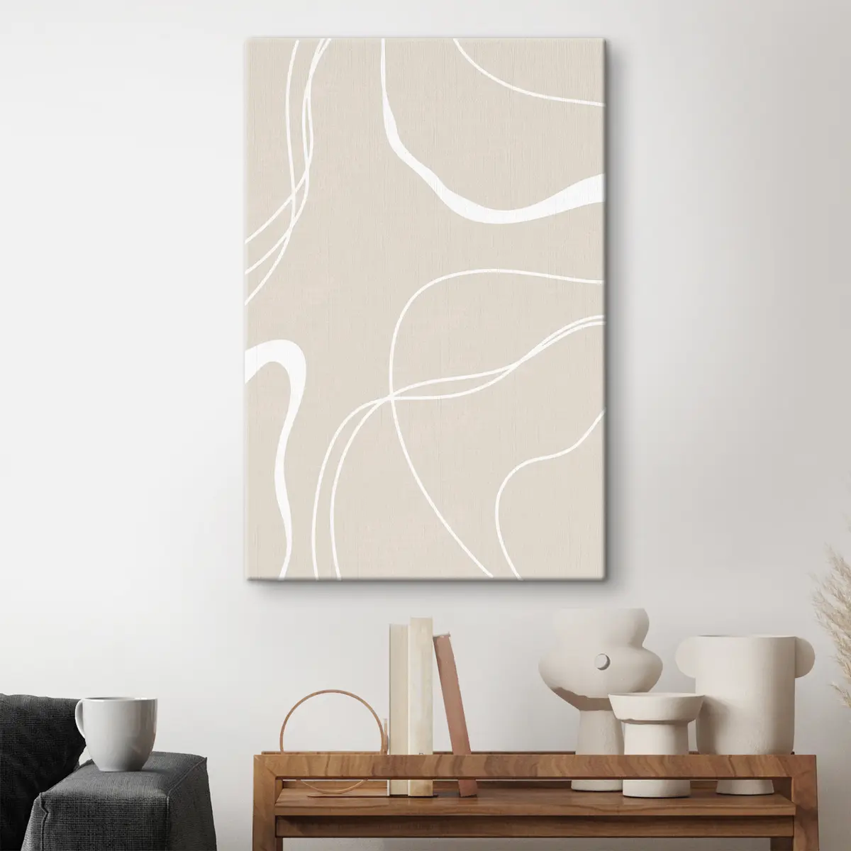 Wandbilder Abstrakte Kurven auf weichem Hintergrund s36489