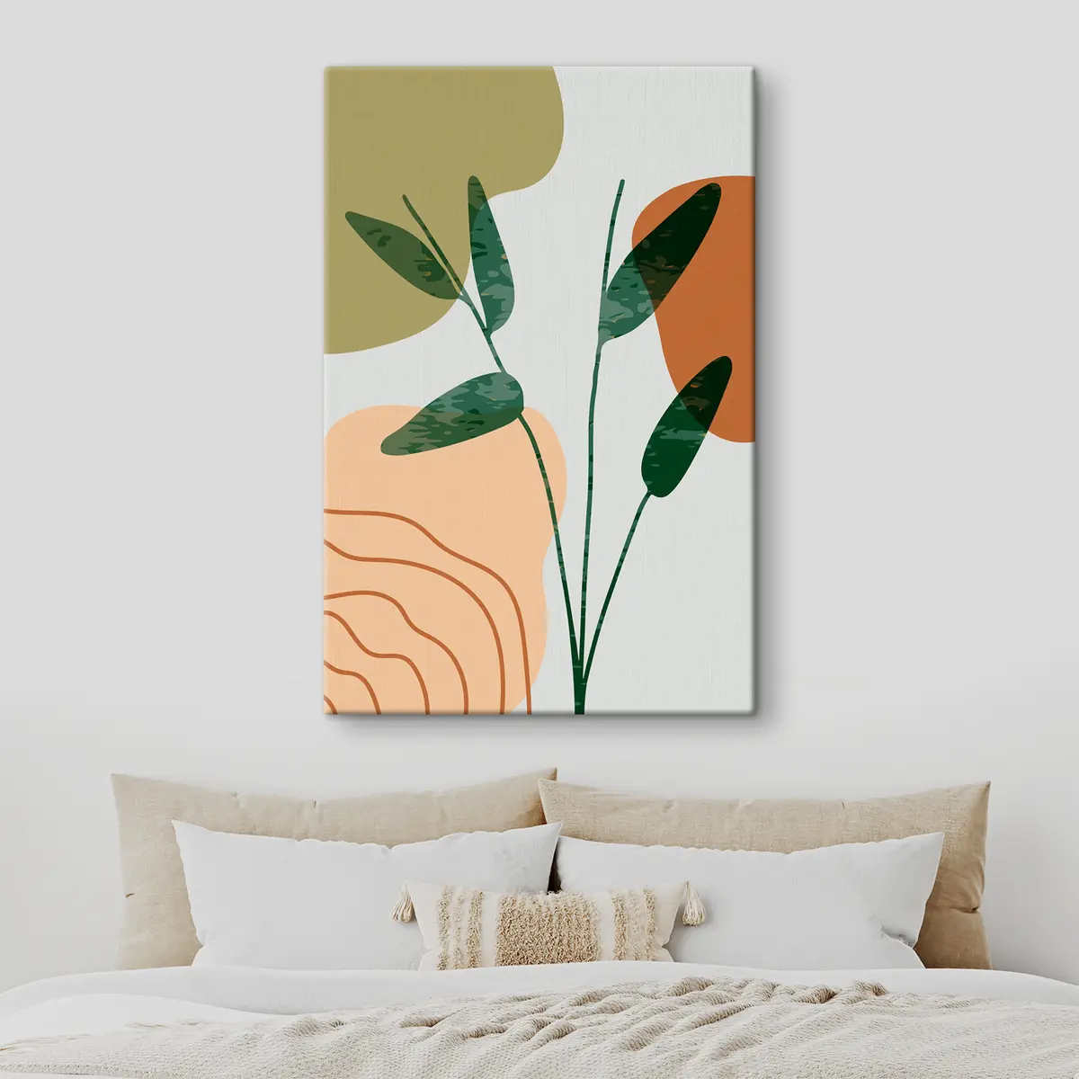 Wandbilder Abstrakte Pflanzen in sanften Farben s36712