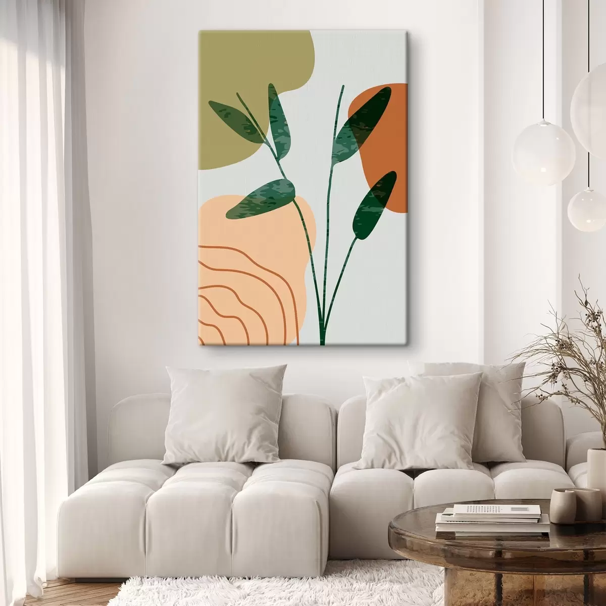 Wandbilder Abstrakte Pflanzen in sanften Farben s36712
