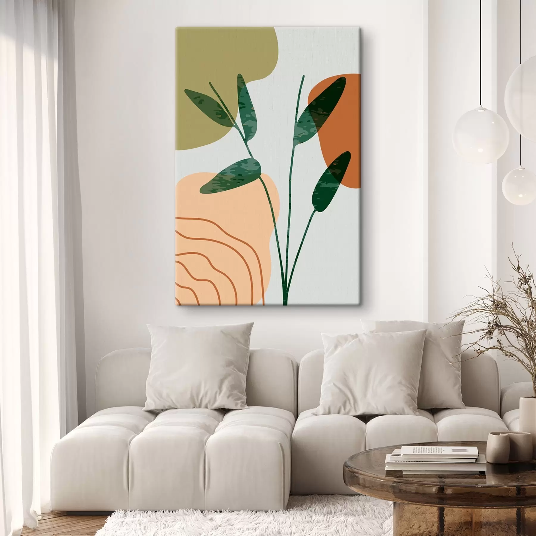 Wandbilder Abstrakte Pflanzen in sanften Farben s36712