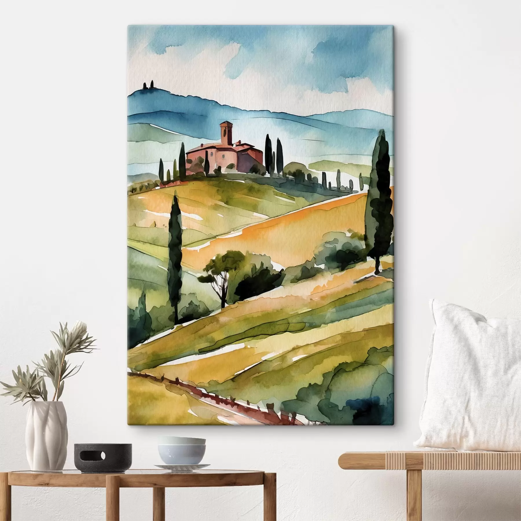 Fototapete Ruhige Landschaft mit sanften Hügeln s36683