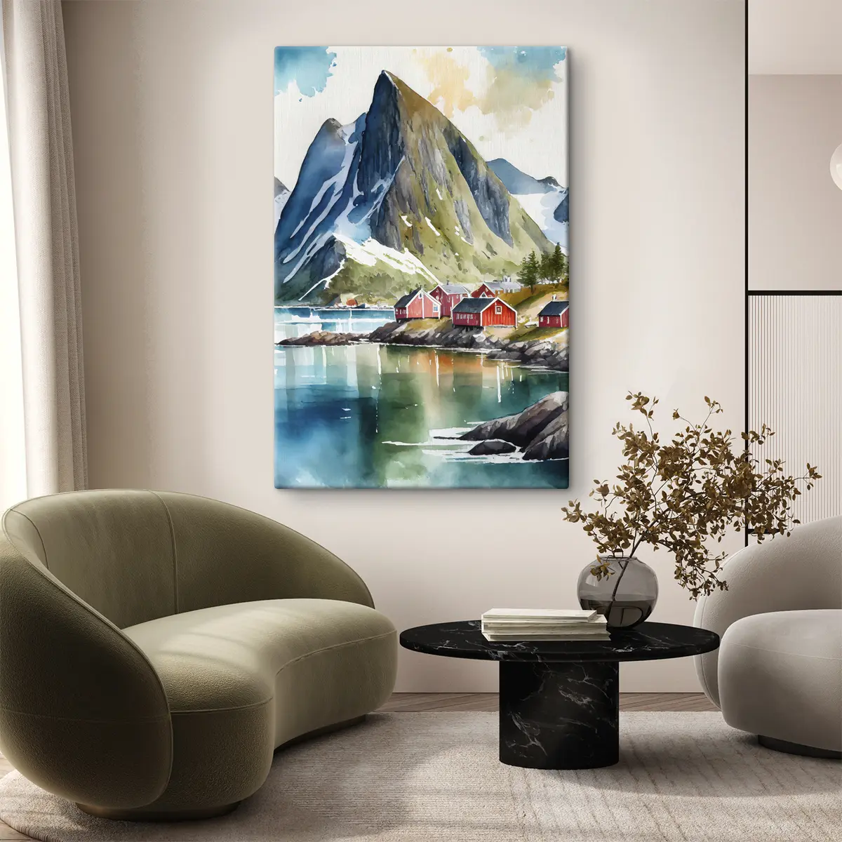 Wandbilder Majestätische Berge an ruhigen Gewässern s36685