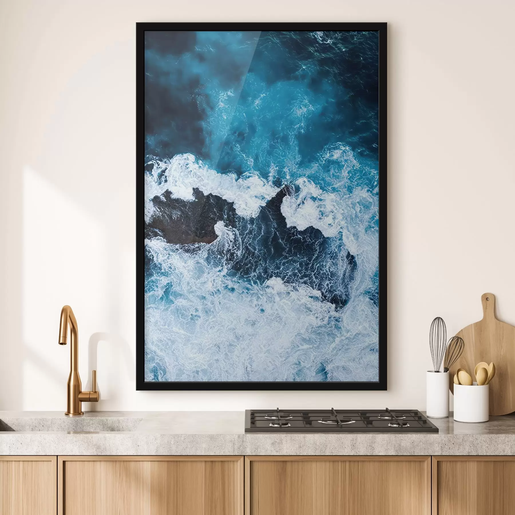 Fototapete Wellen tanzen über felsige Küsten f21429