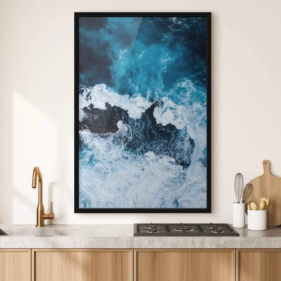 Fototapete Wellen tanzen über felsige Küsten f21429