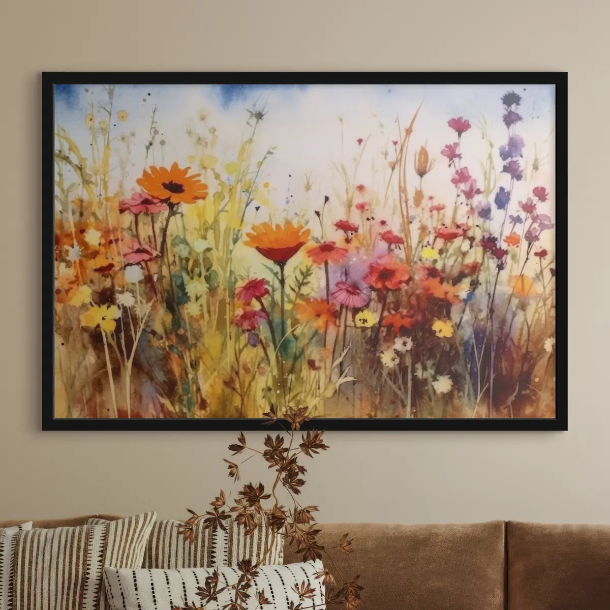 Poster Lebendiger Garten voller blühender Blumen f33666