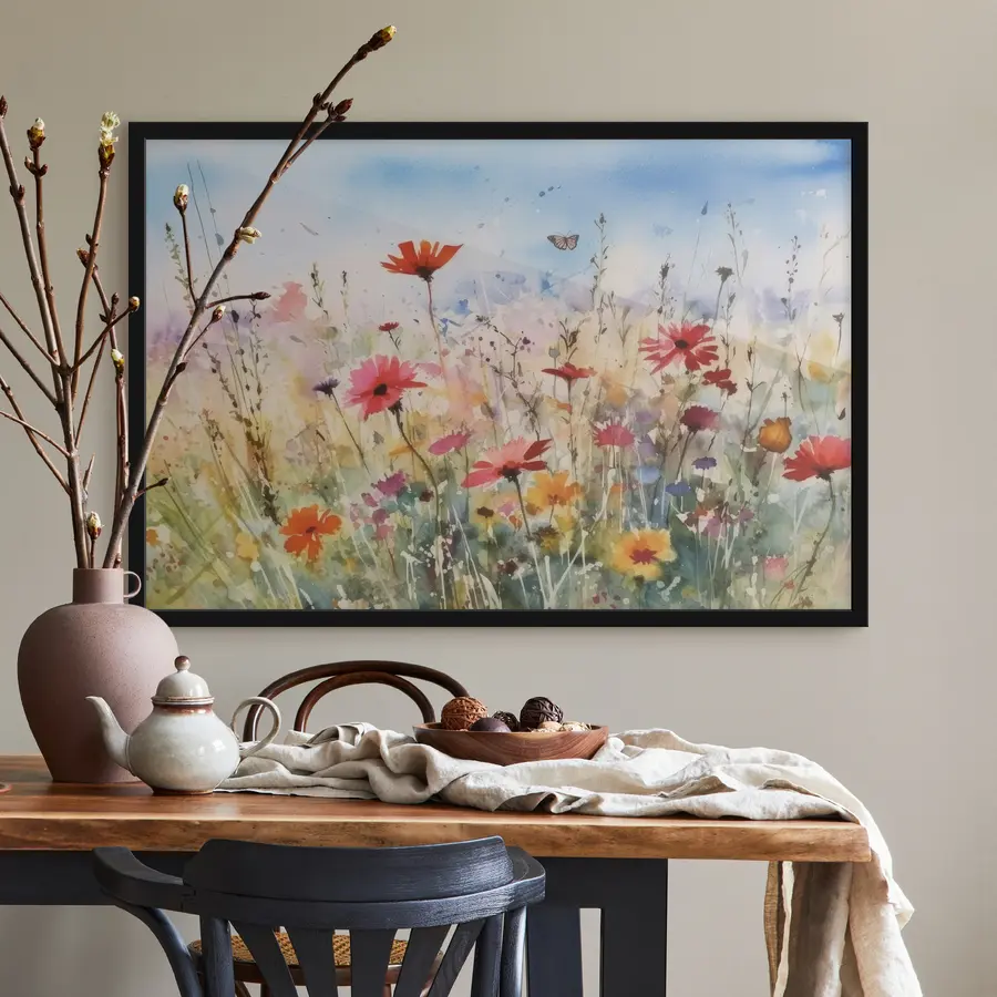 Fototapete Bunte Wildblumen auf einer sonnigen Wiese f33668