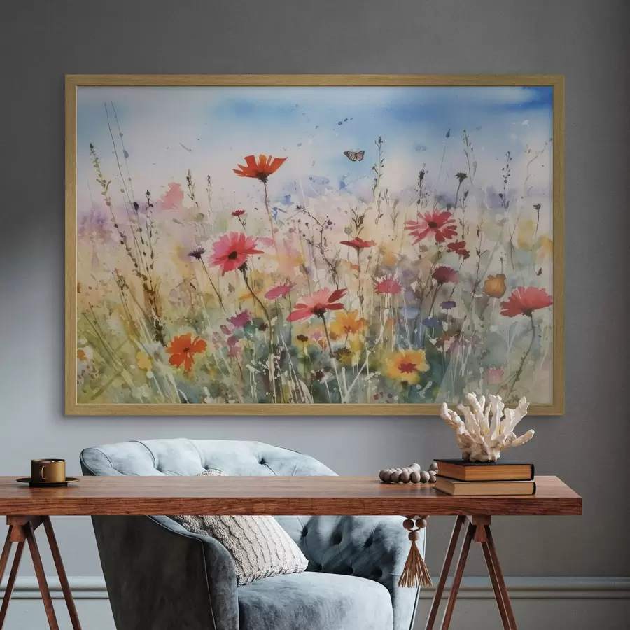 Fototapete Bunte Wildblumen auf einer sonnigen Wiese f33668