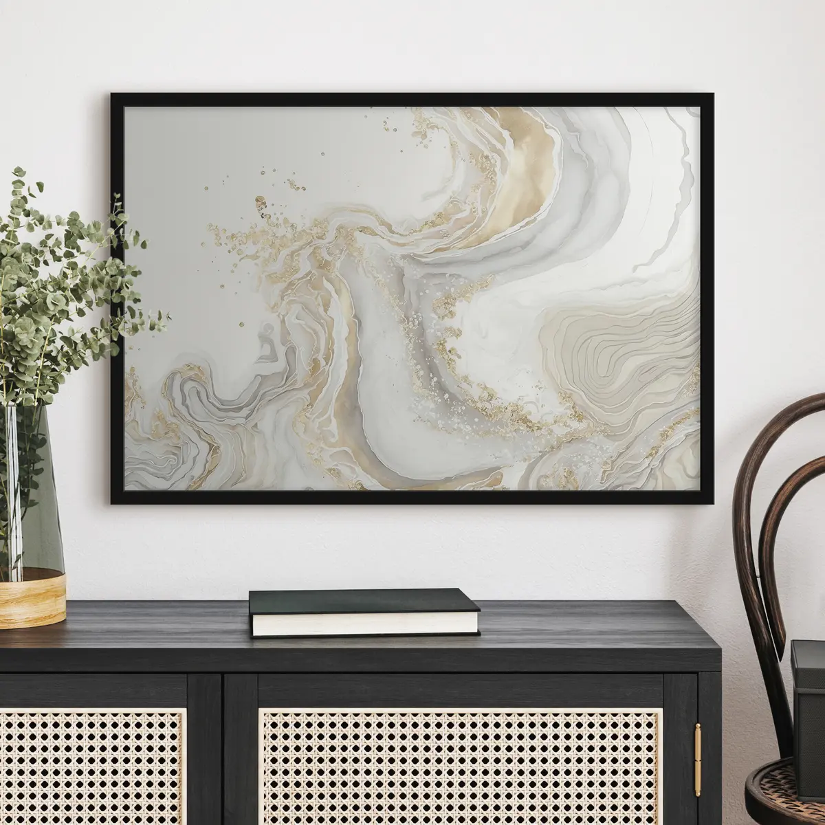 Poster Elegante Wirbel aus sanften Farben f34133