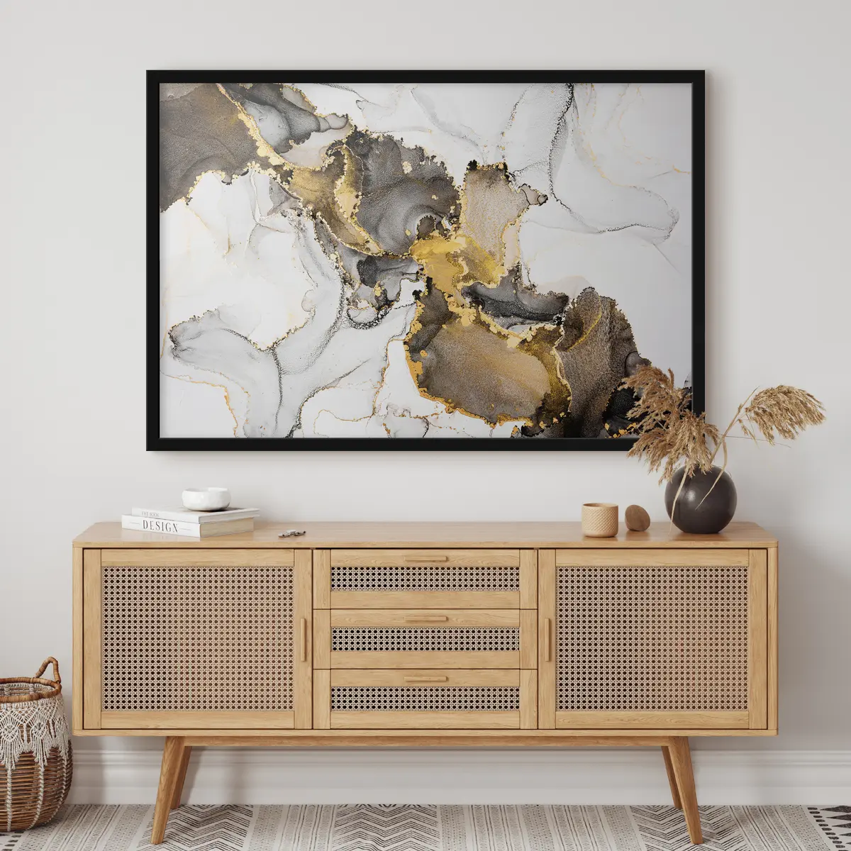 Poster Abstrakte Wirbel von gedämpfter Eleganz f34466