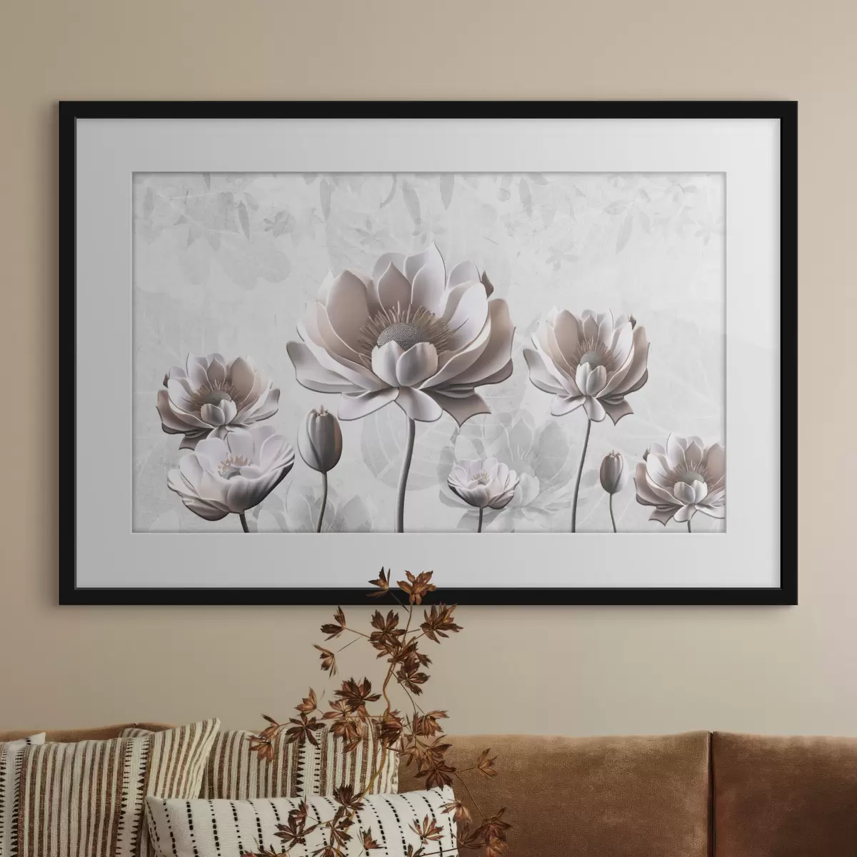Poster Elegante Blüten vor einem ruhigen Hintergrund f35736