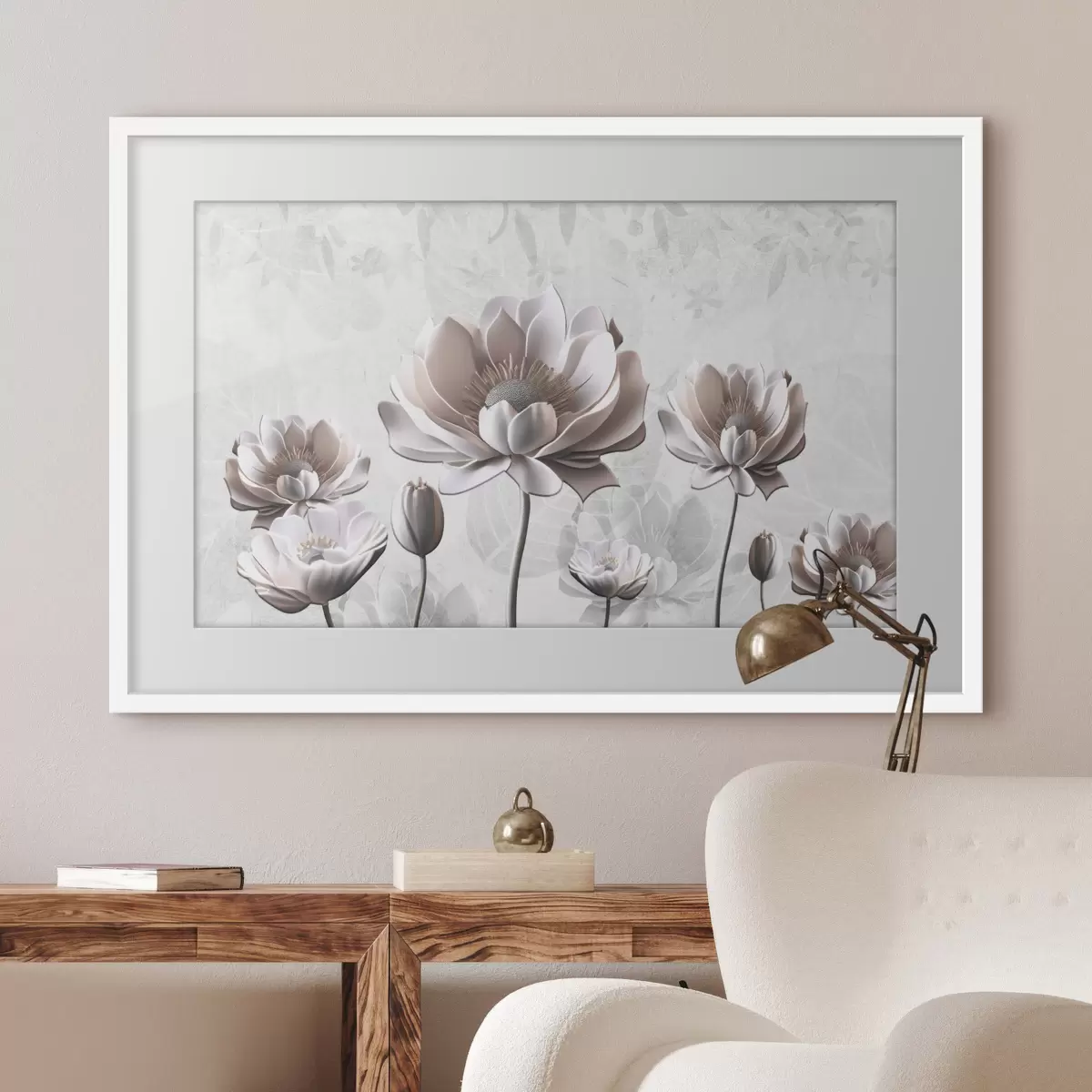 Poster Elegante Blüten vor einem ruhigen Hintergrund f35736