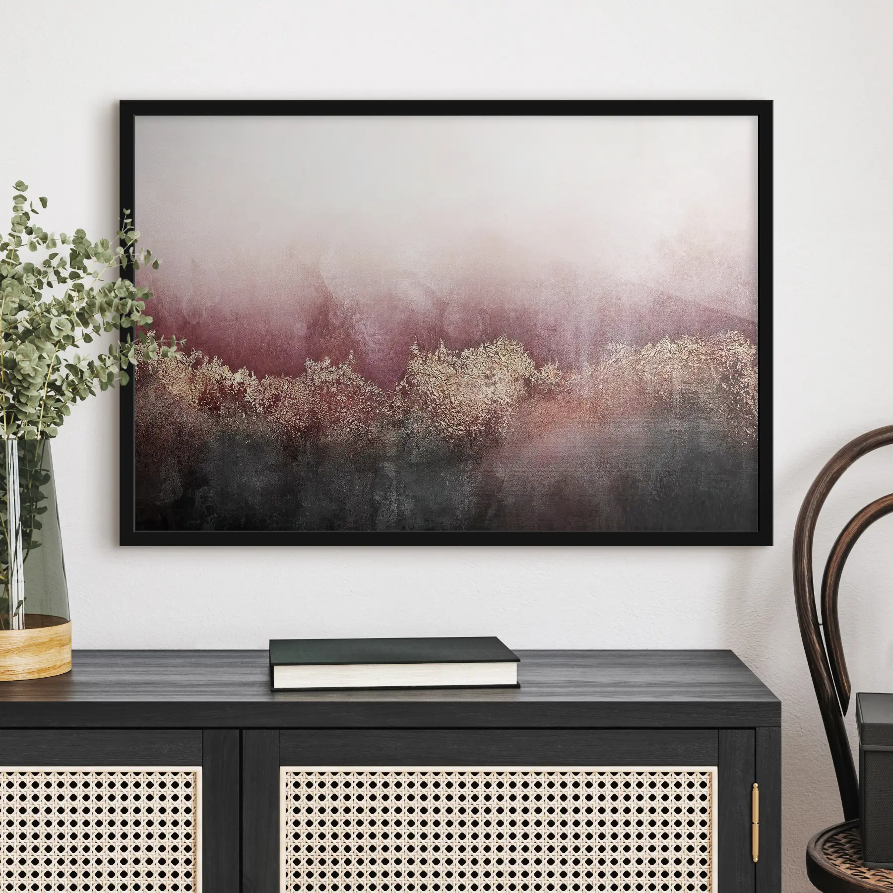 Fototapete Abstraktion in Bordeauxrot und Schwarz f35844