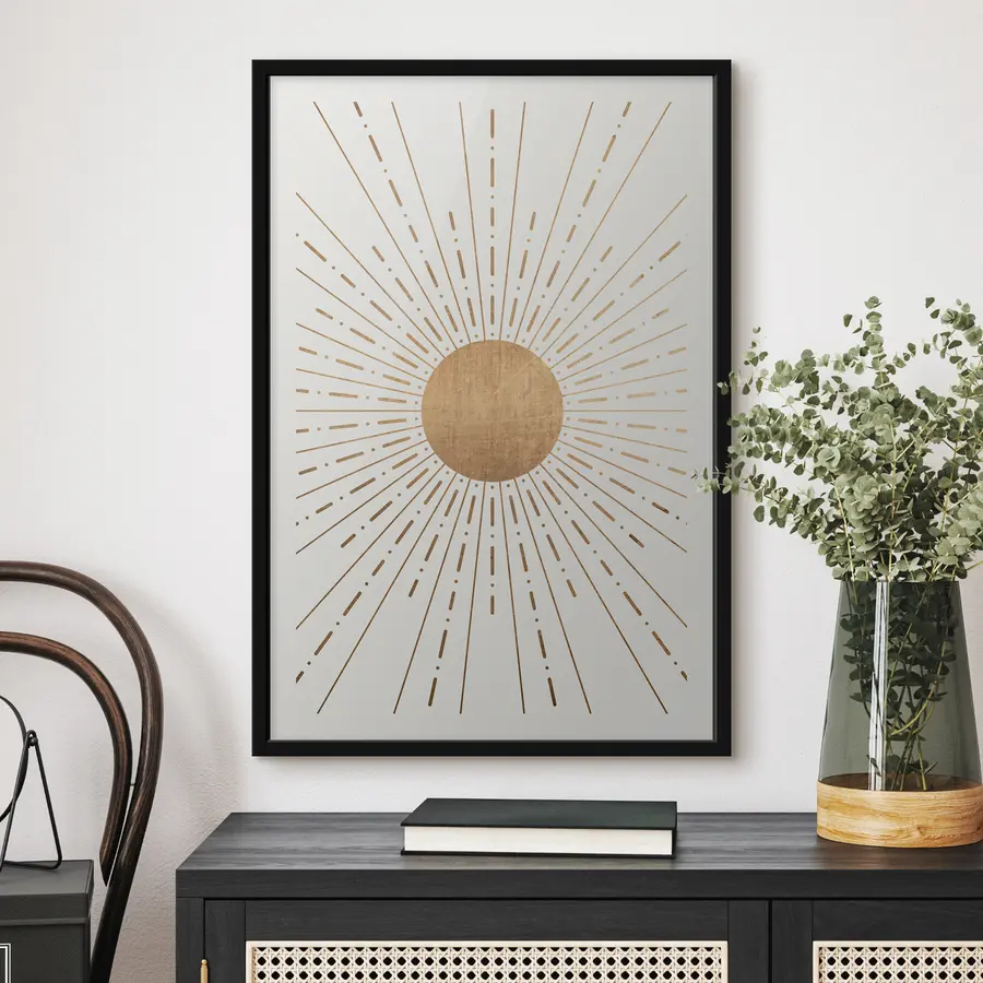 Fototapete Strahlende Strahlen, die den zentralen Himmelskörper umgeben f35879