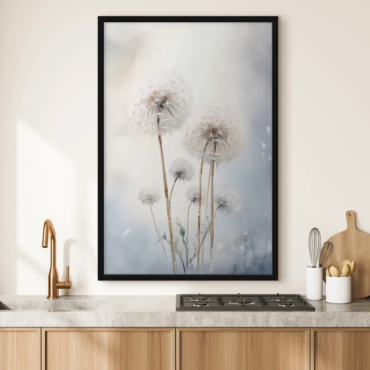 Poster Zarter Löwenzahn tanzt in der Brise f35907