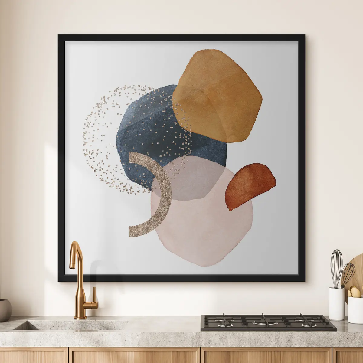 Poster Abstrakte Formen in warmen Farben f35955