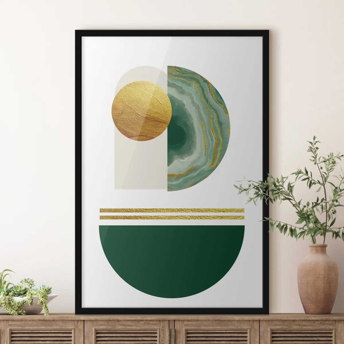 Poster Abstrakte Formen in harmonischer Komposition f35986