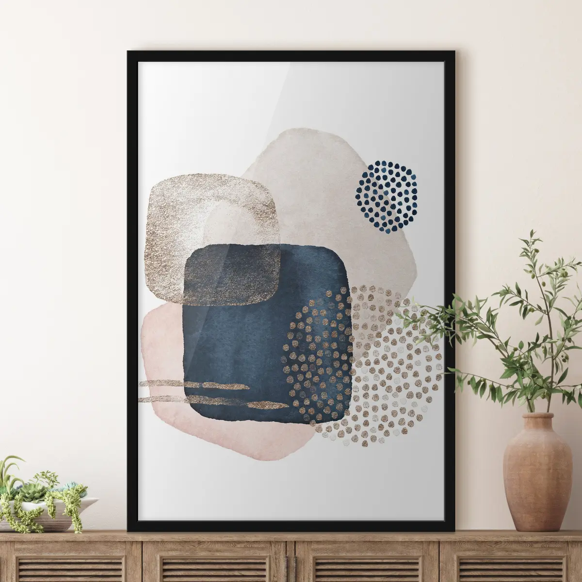 Poster Elegante abstrakte Formen in sanften Farben f35989