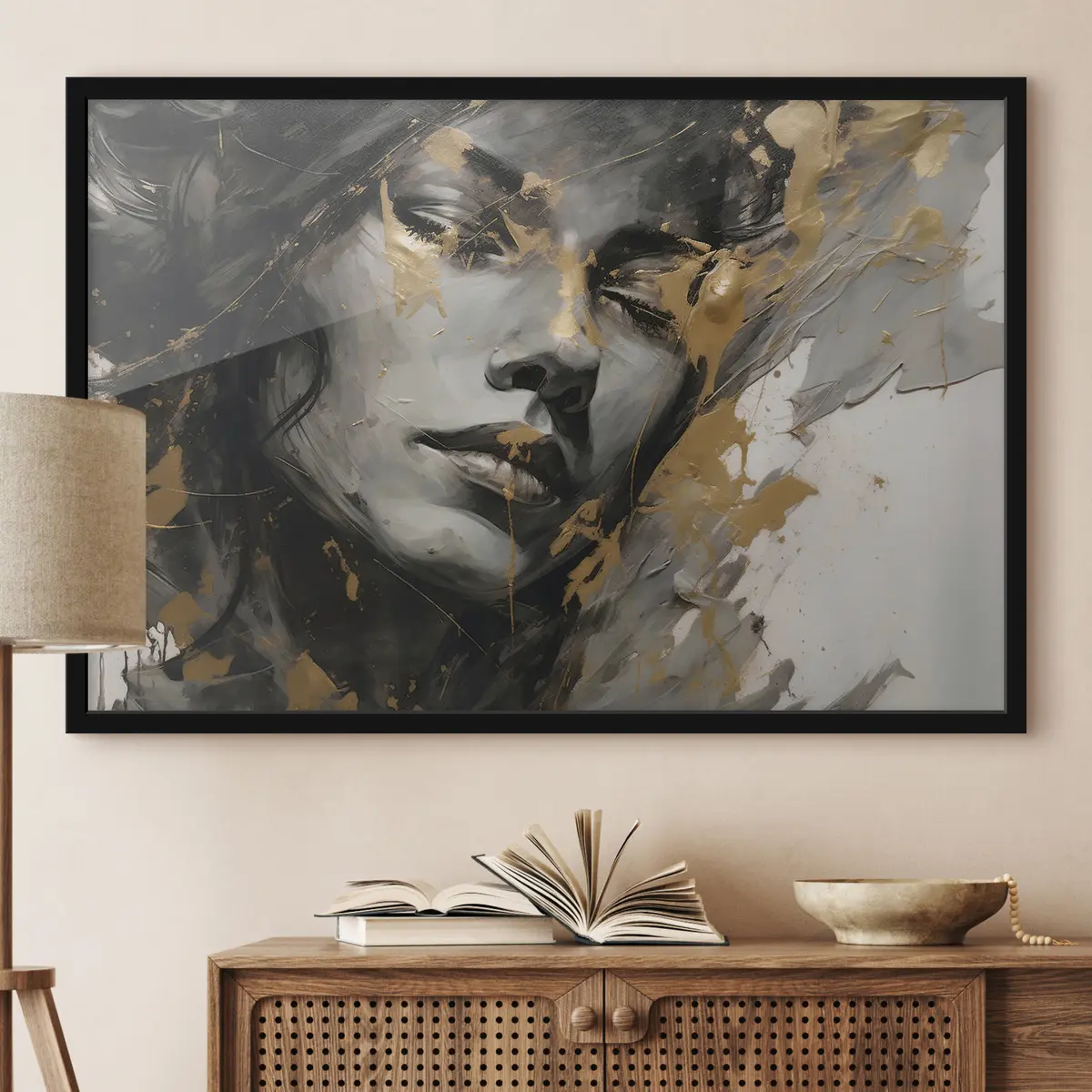 Poster Abstrakte Schönheit in kühnen Strichen f36214