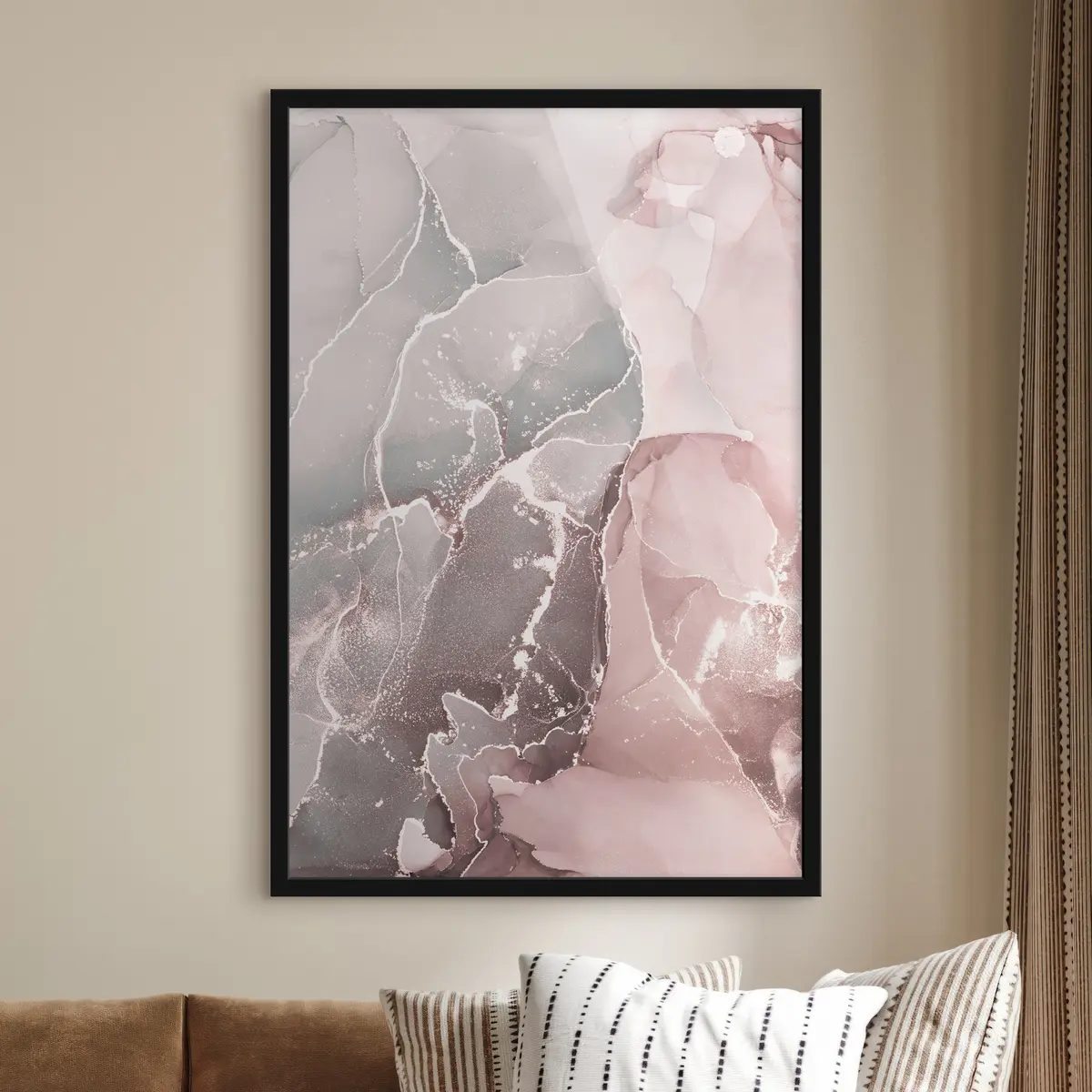 Poster Abstrakte fließende Kunst mit weichen Farben f36211