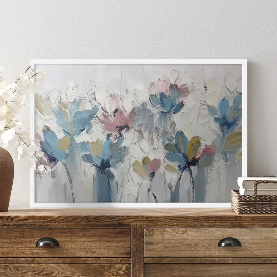 Fototapete Blumenstrauß in Blau und Rosa f36195