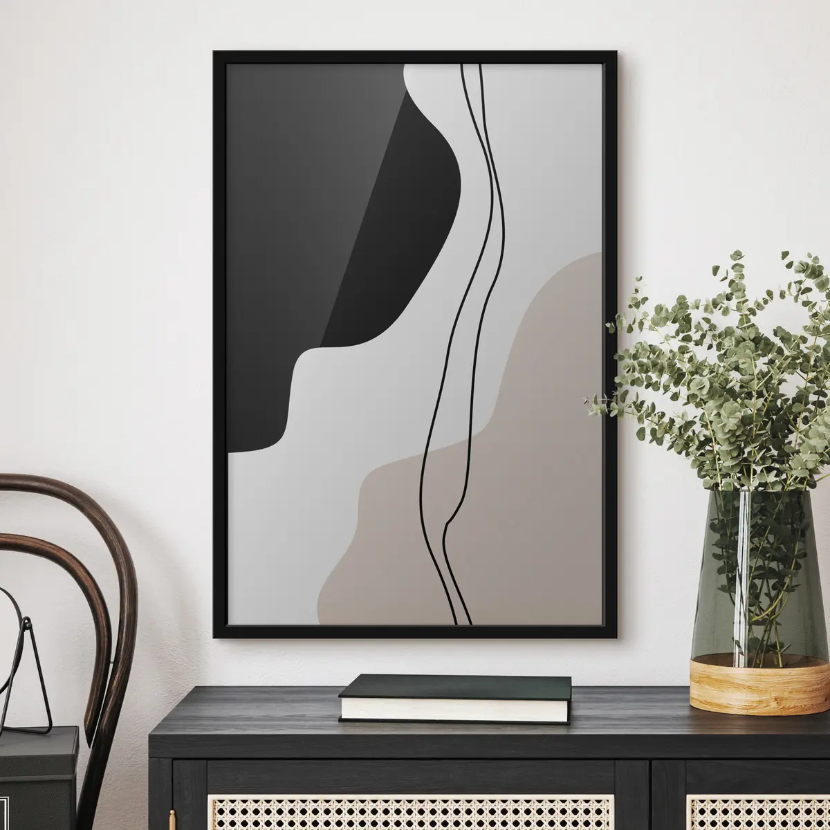 Poster Abstrakte Formen in beruhigenden Farbtönen f36156