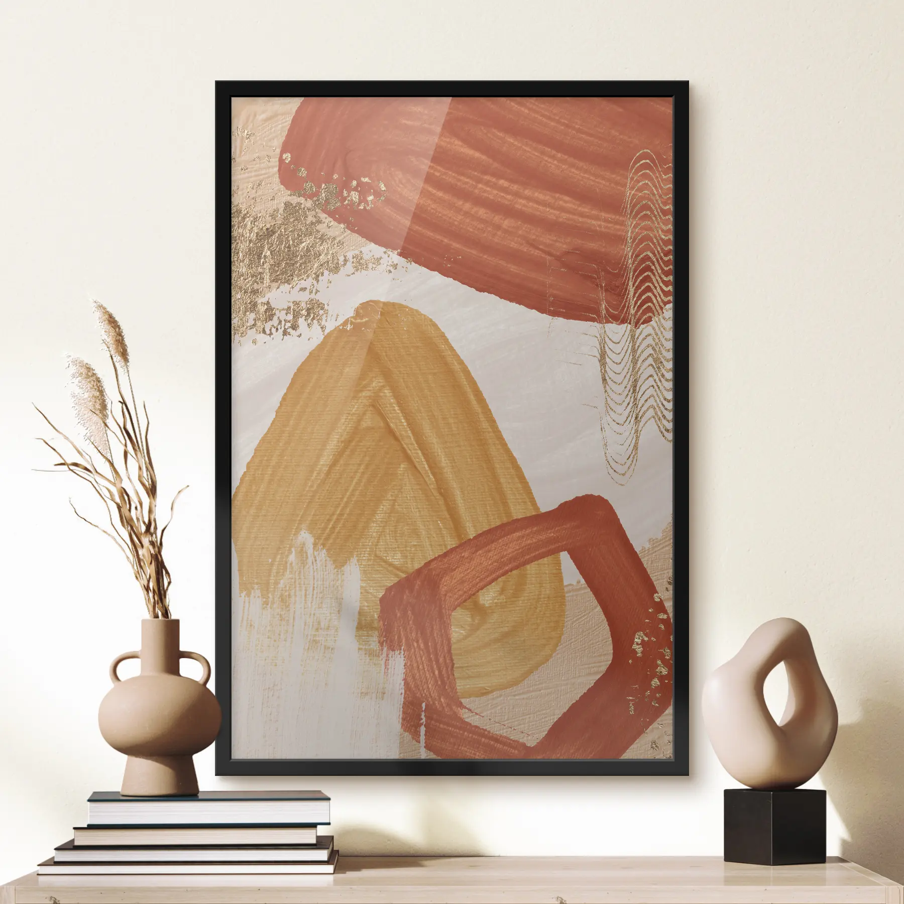 Fototapete Lebendige abstrakte Komposition in warmen Farbtönen f36147