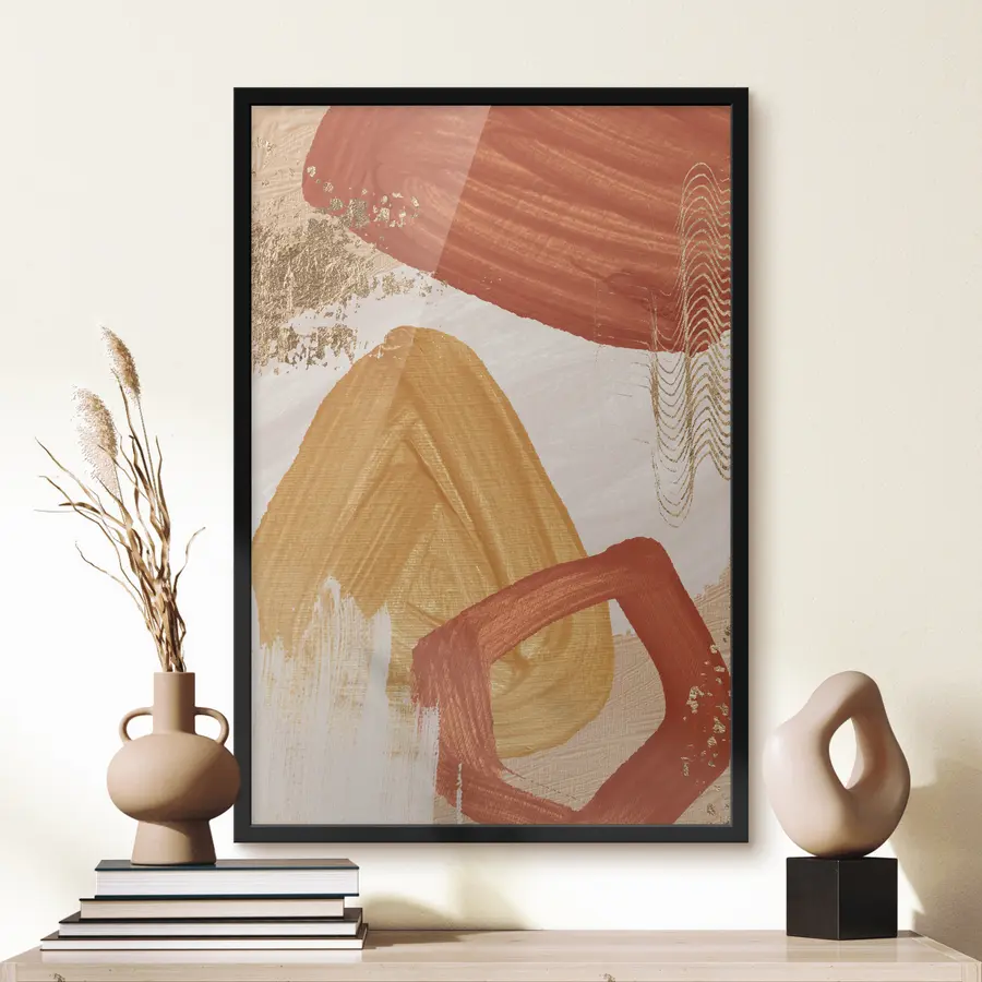 Fototapete Lebendige abstrakte Komposition in warmen Farbtönen f36147