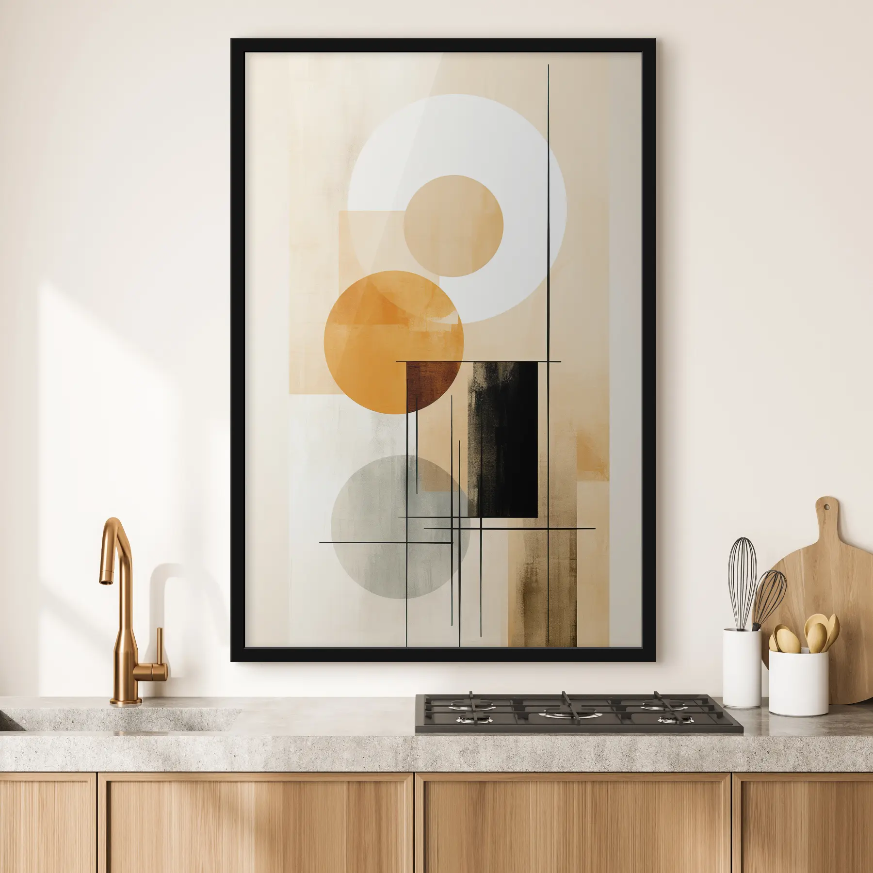 Fototapete Geometrische Formen in warmen Farbtönen f36145