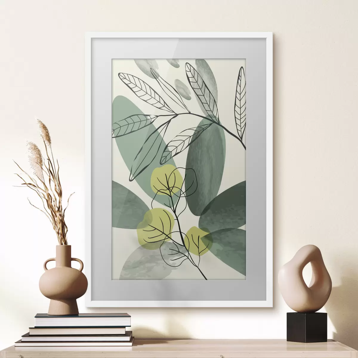 Poster Von der Natur inspiriertes abstraktes Blattdesign f36106