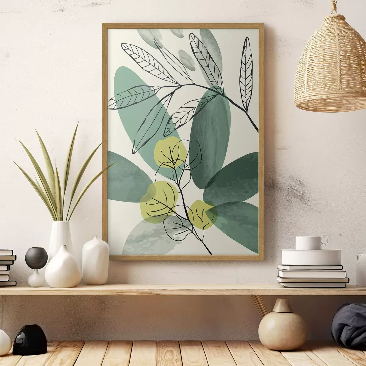 Poster Von der Natur inspiriertes abstraktes Blattdesign f36106