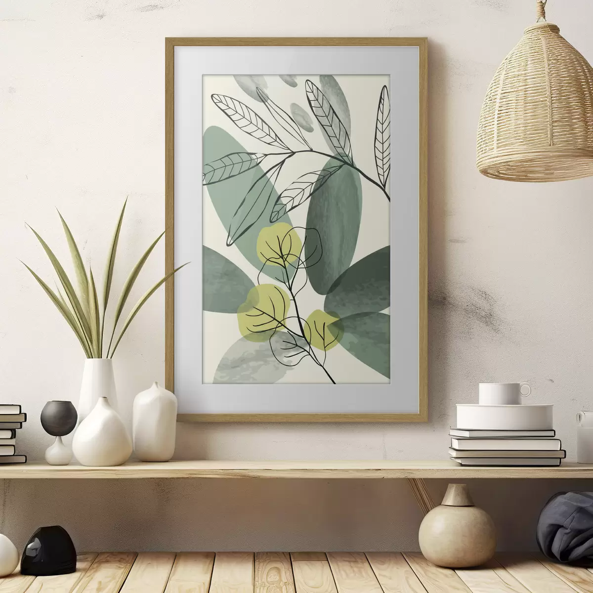 Poster Von der Natur inspiriertes abstraktes Blattdesign f36106