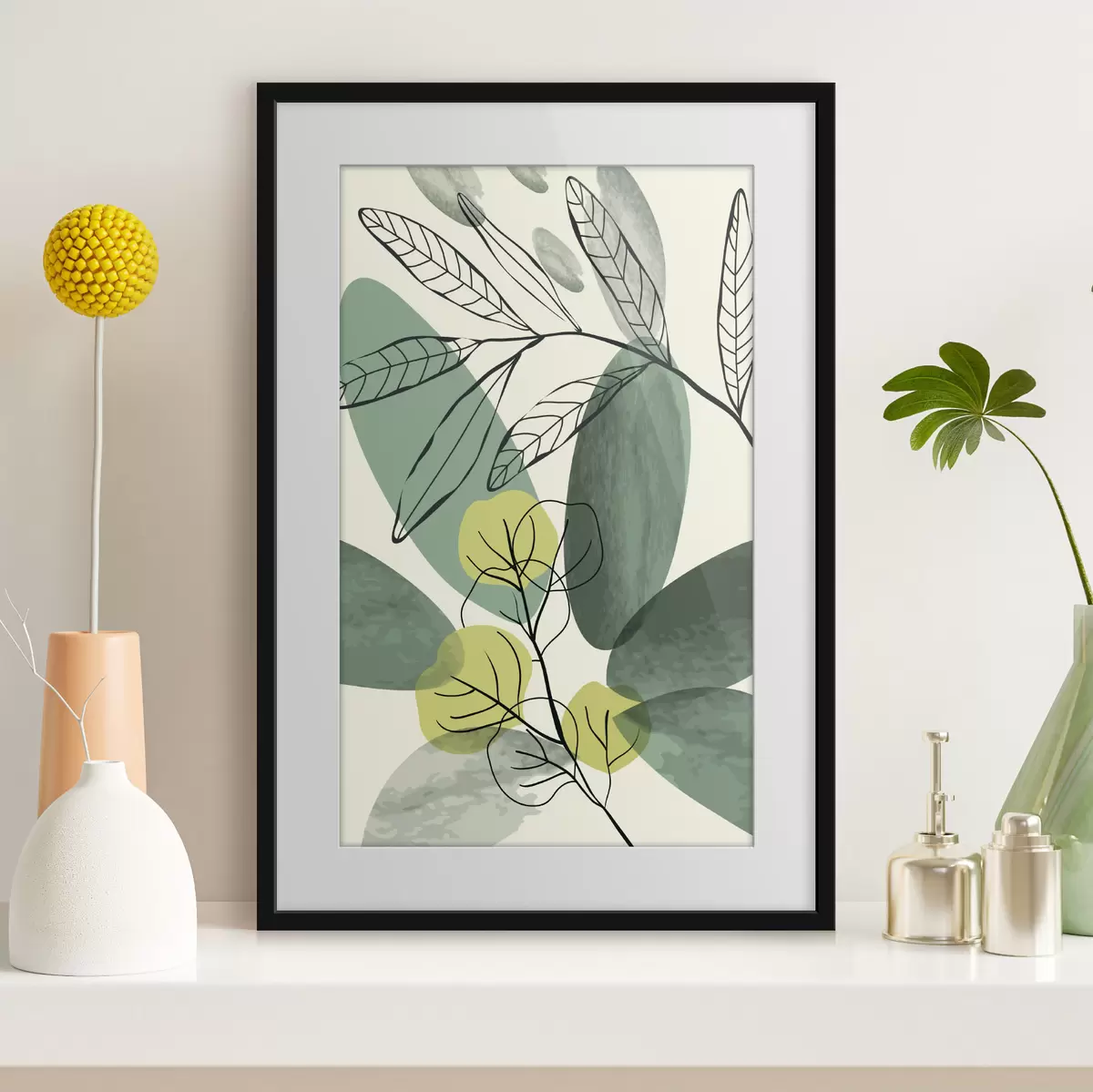 Poster Von der Natur inspiriertes abstraktes Blattdesign f36106