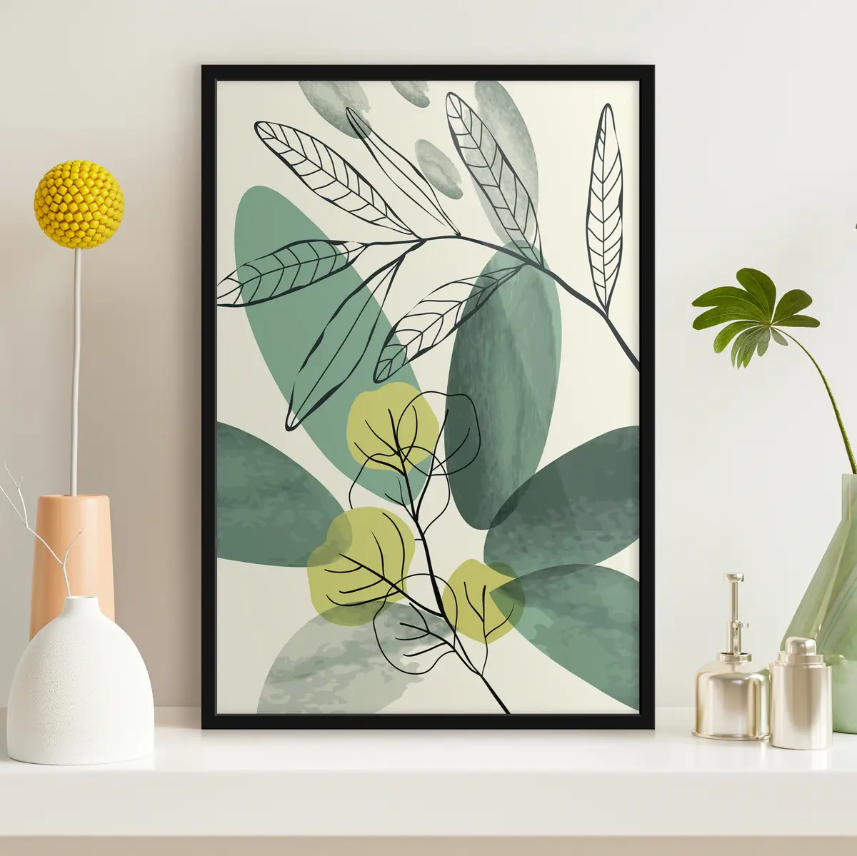 Poster Von der Natur inspiriertes abstraktes Blattdesign f36106