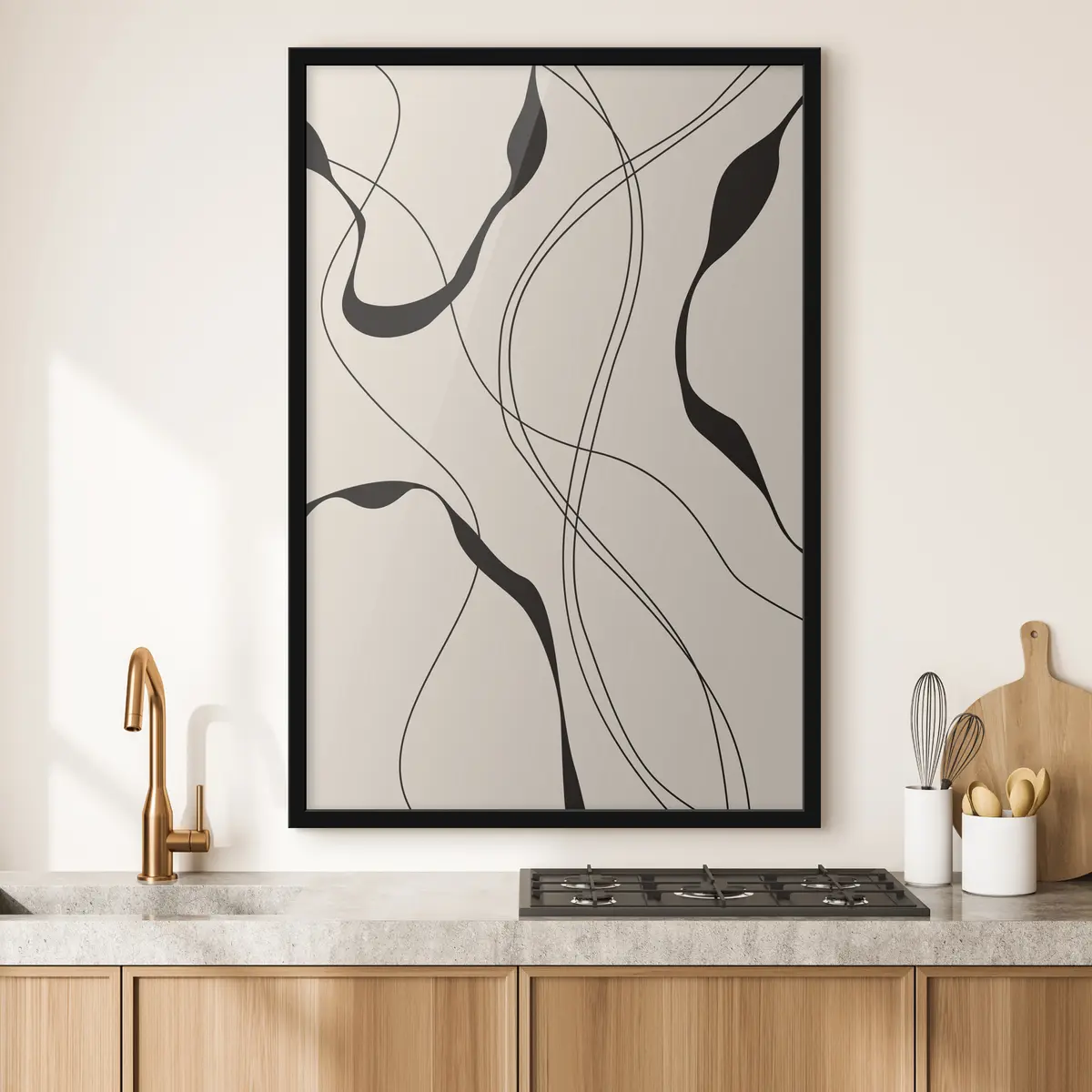 Poster Flüssige Linien auf weichem Hintergrund f36043