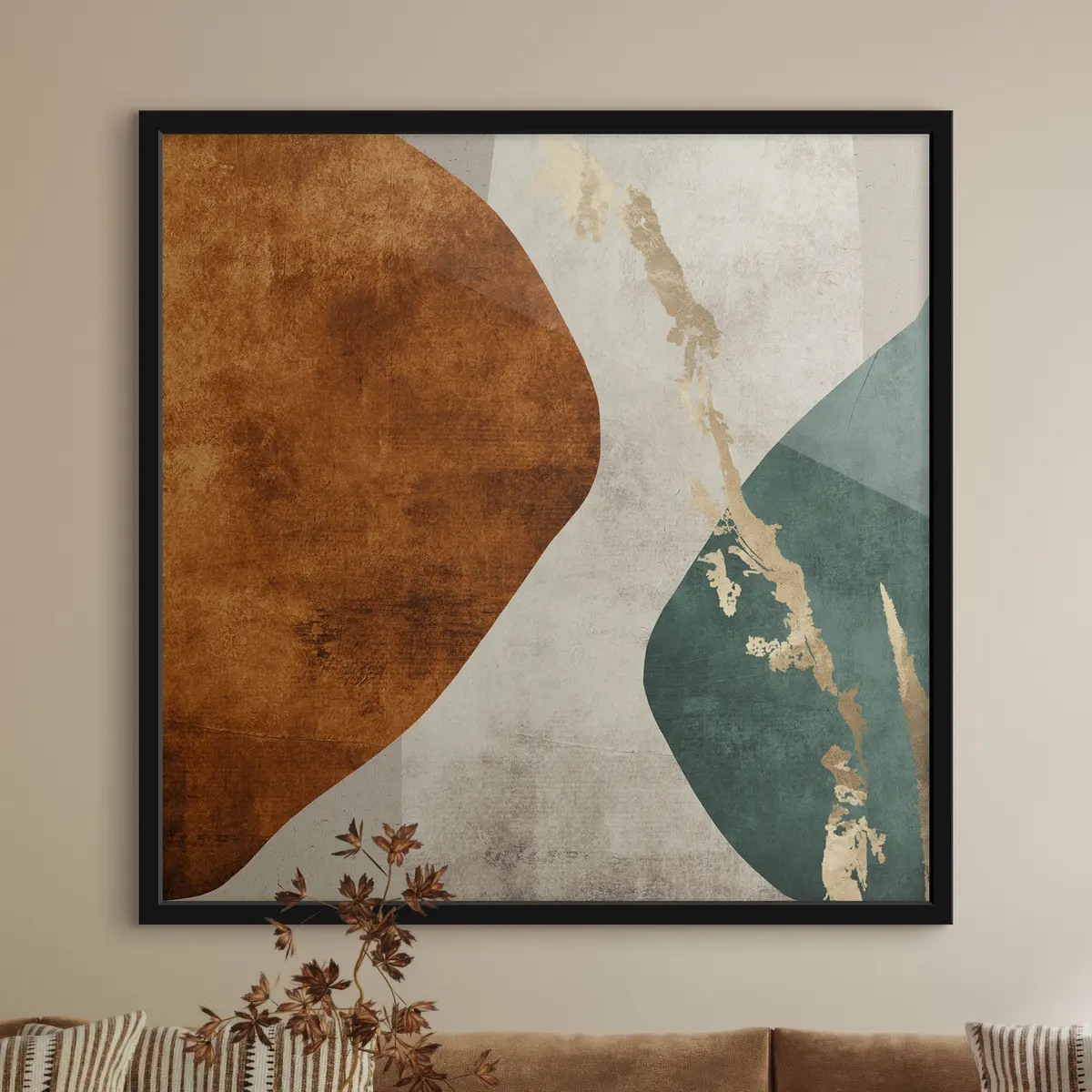 Poster Abstrakte Formen in warmen Farben f36031