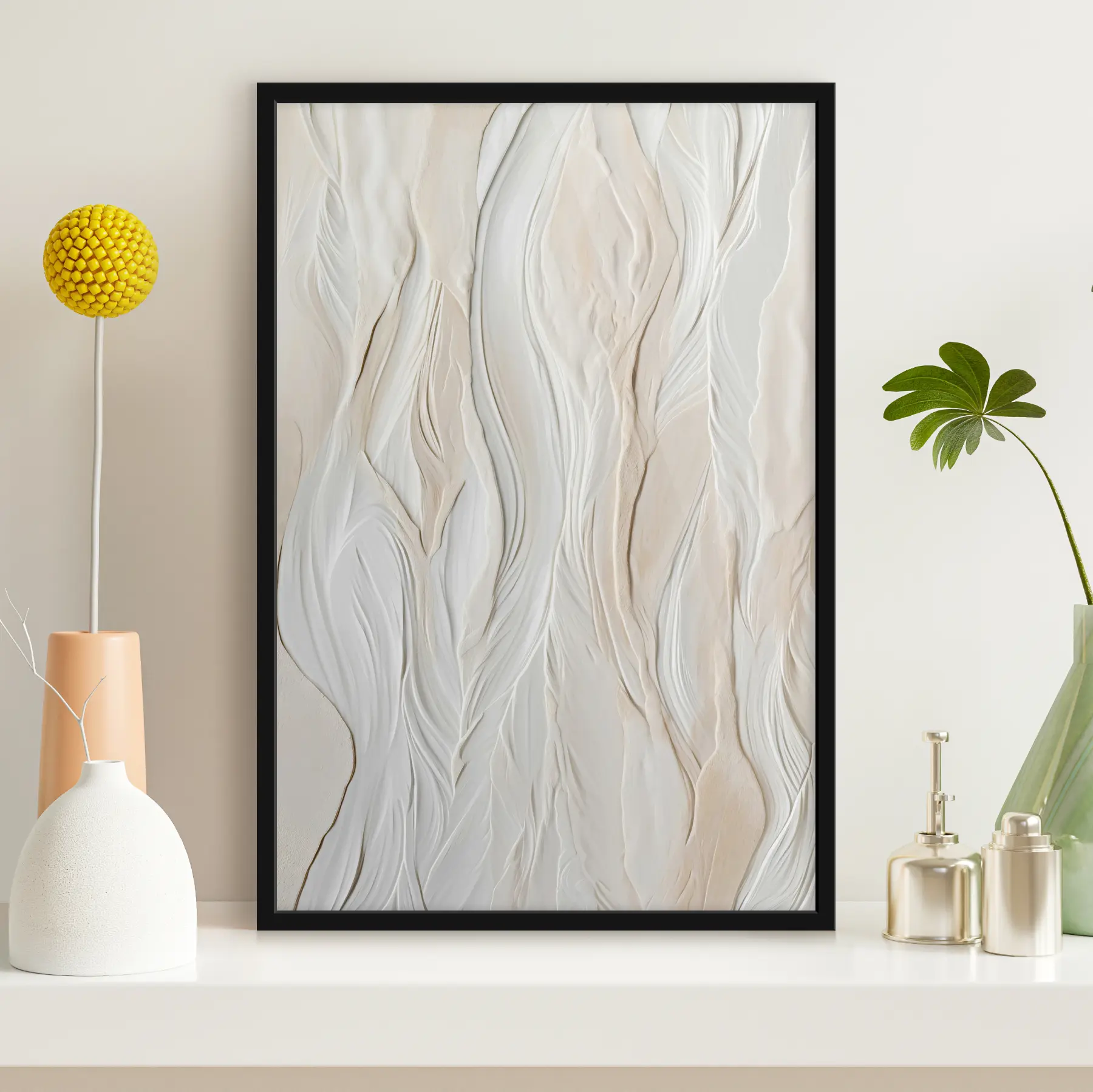 Fototapete Strukturierte Wellen in sanften, neutralen Farbtönen f36027