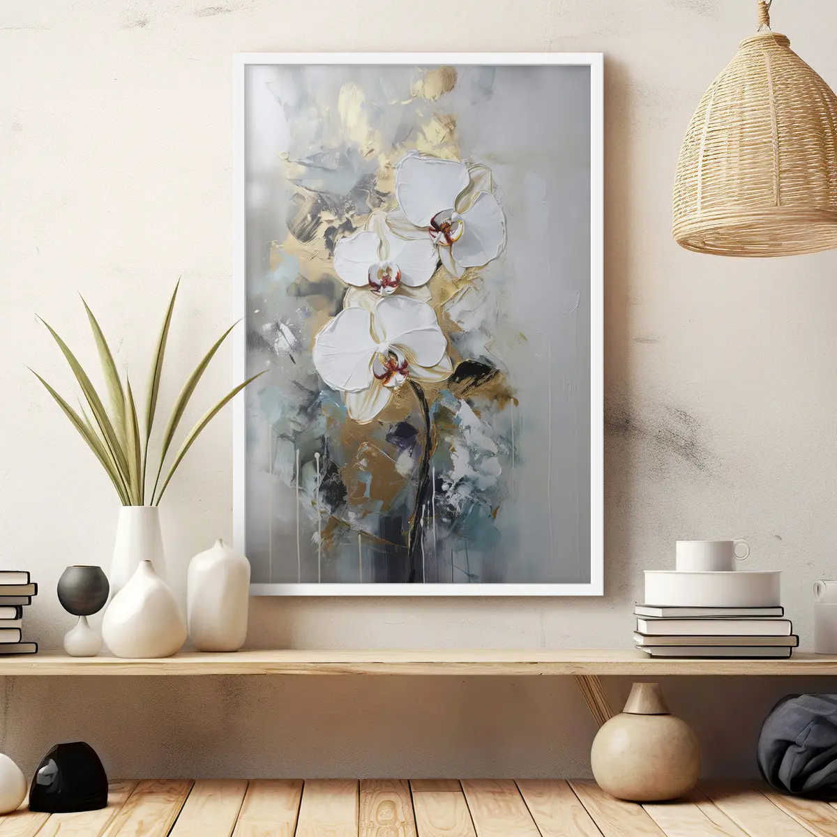 Poster Elegante Orchideen vor einem sanften Hintergrund f35904